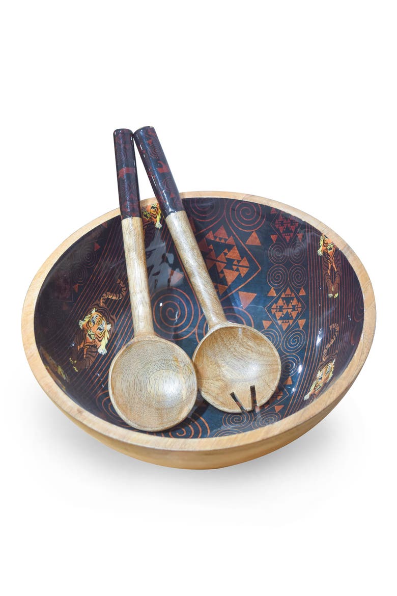 Moon Horse 3-Piece Salad Set, Main, color, BROWN