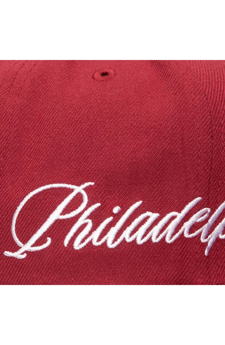 Mitchell & Ness Men's Mitchell & Ness Maroon Philadelphia Phillies Just Don x MLB Lux Script Snapback Hat, Alternate, color, Maroon