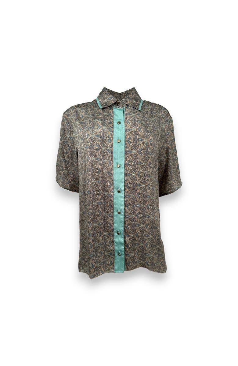 Monzlapur Paisley Motif Short Sleeve Shirt, Alternate, color, Mint