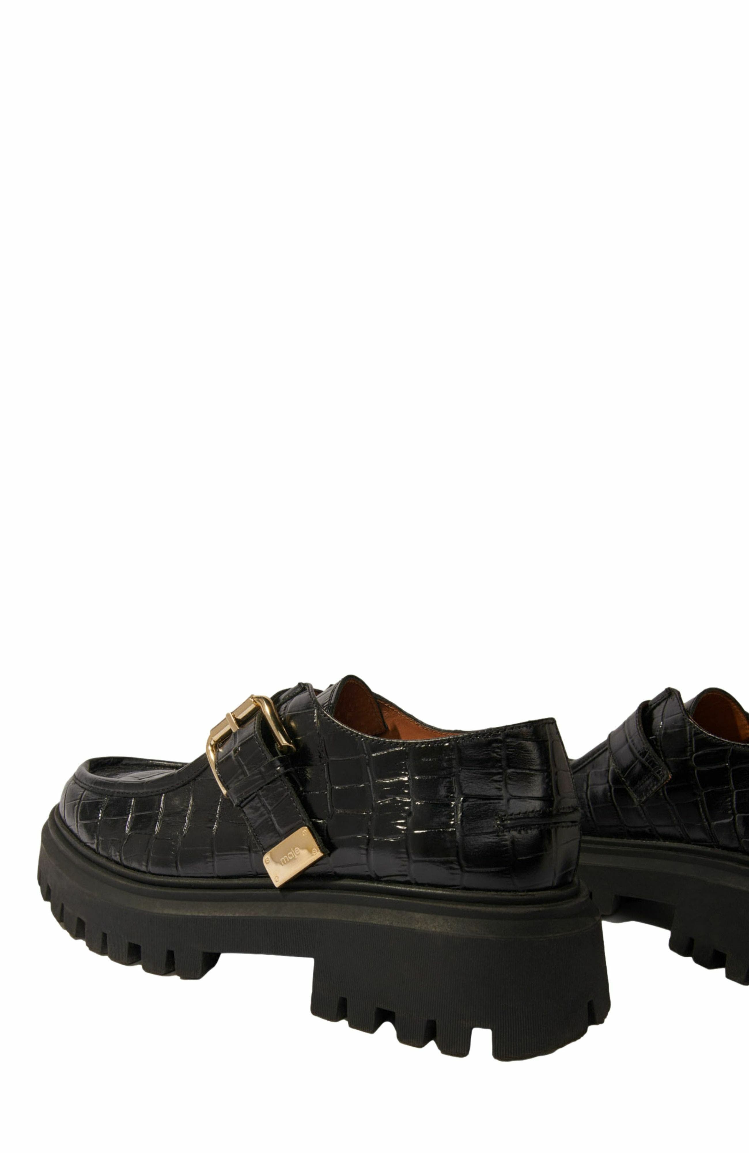 maje Chunky leather Derbies, Alternate, color, 