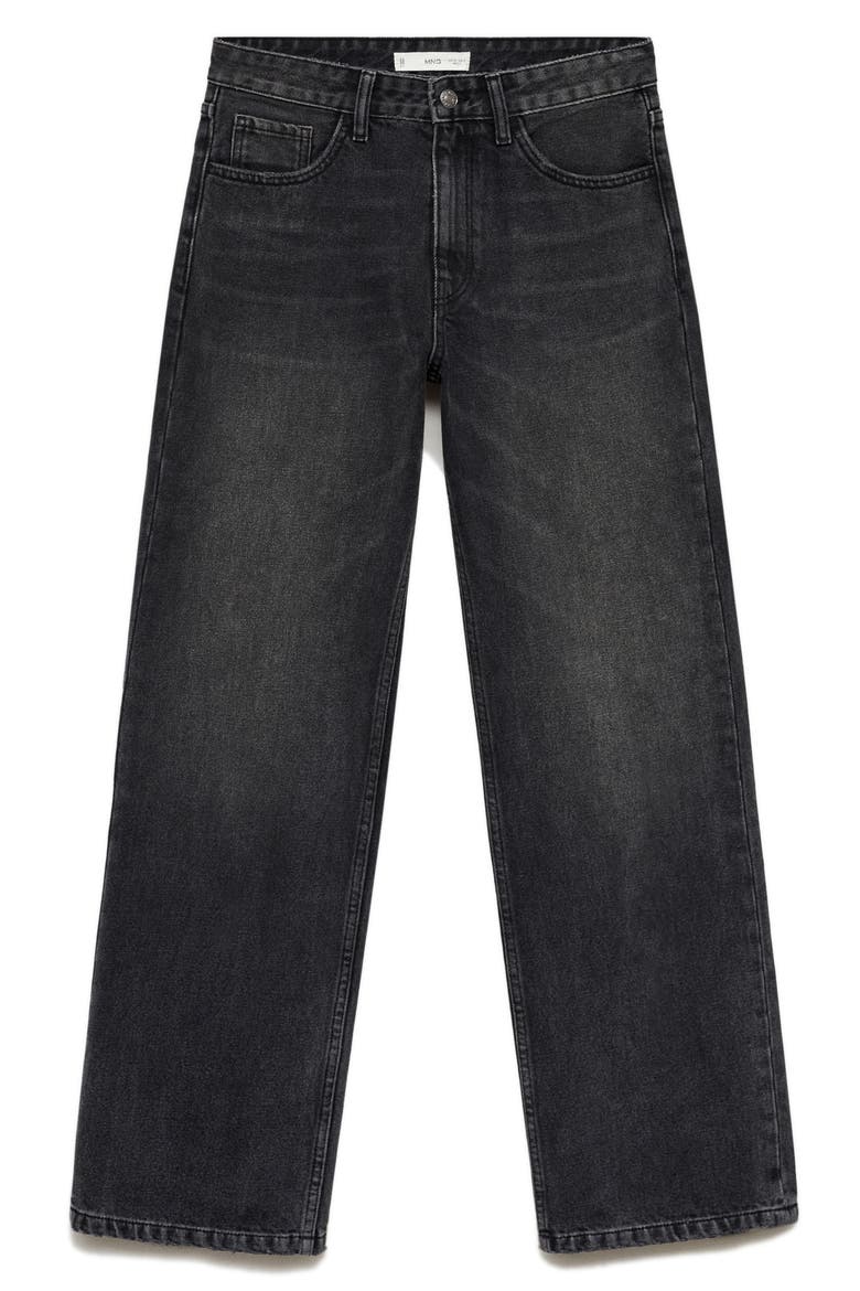 Mid Rise Relaxed Straight Leg Jeans, Alternate, color, BLACK DENIM