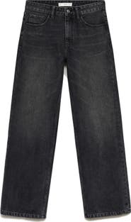 MANGO Mid Rise Relaxed Straight Leg Jeans