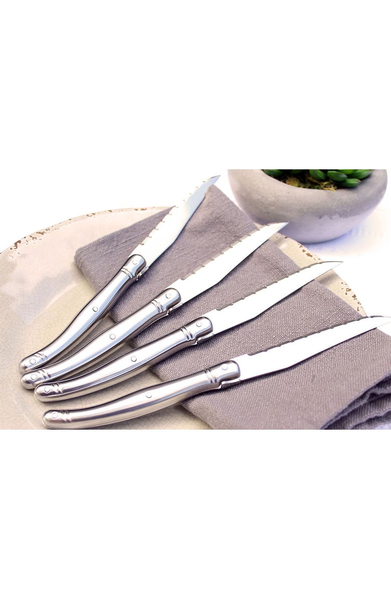 FRENCH HOME Laguiole Stainless Steel Steak Knives - Set of 4, Alternate, color, Silver