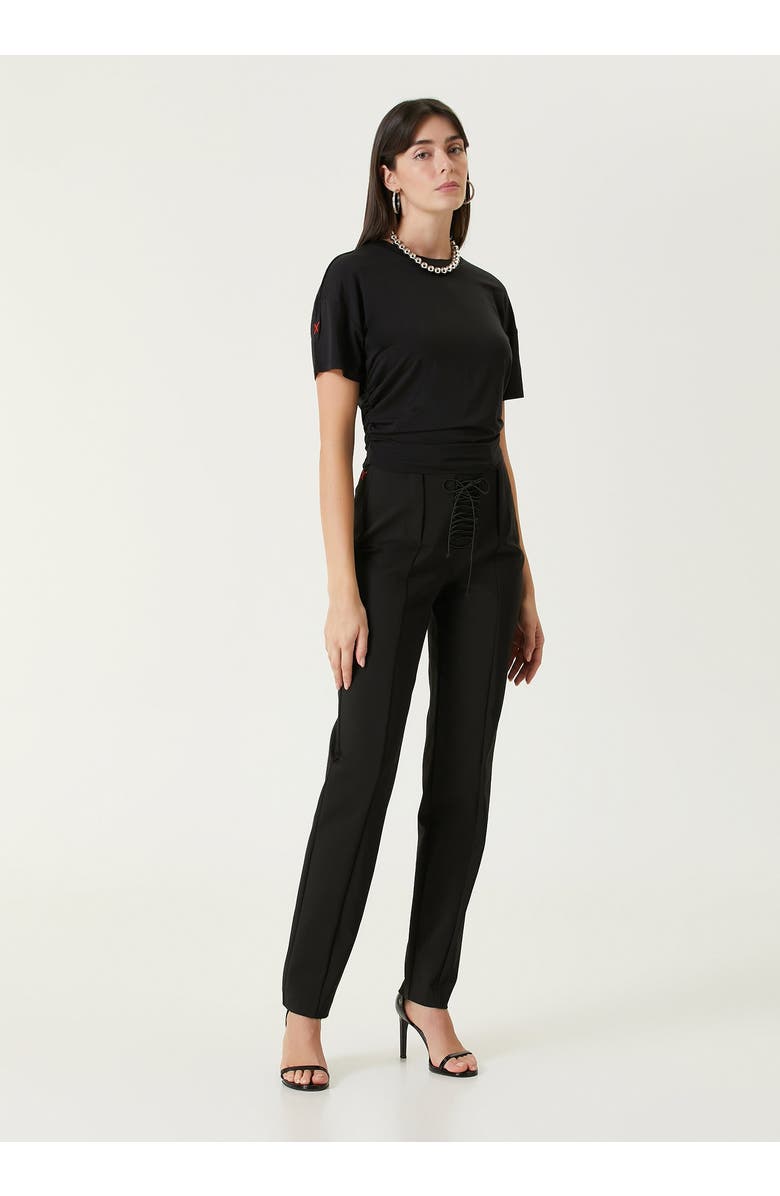 PCFG Free Heaven Crop Draped Tshirt, Alternate, color, Black