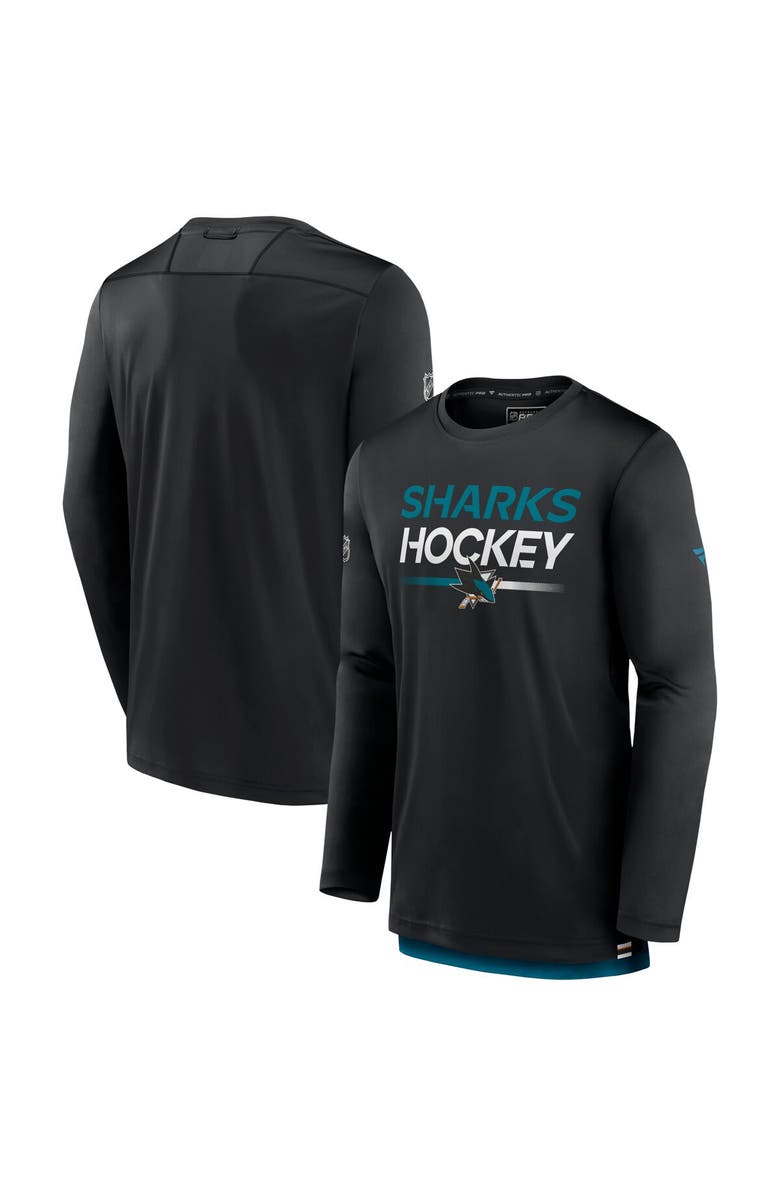 FANATICS Men's Fanatics Branded  Black San Jose Sharks Authentic Pro Long Sleeve T-Shirt, Main, color, 