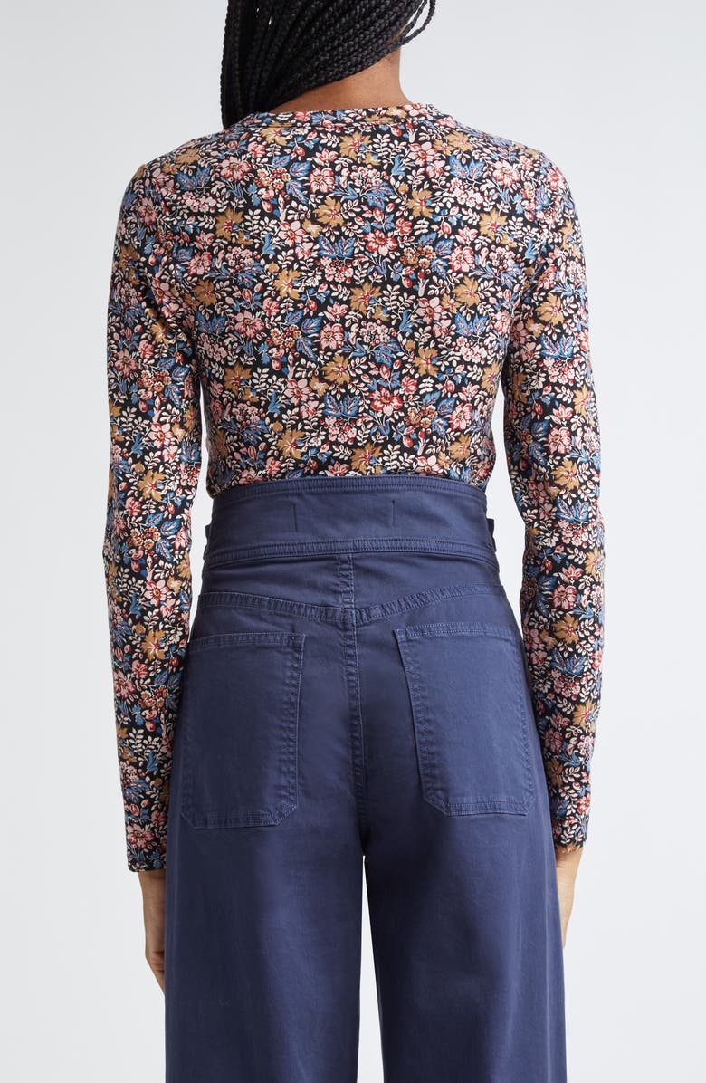 Veronica Beard Detta Ruched Floral Top, Alternate, color, 