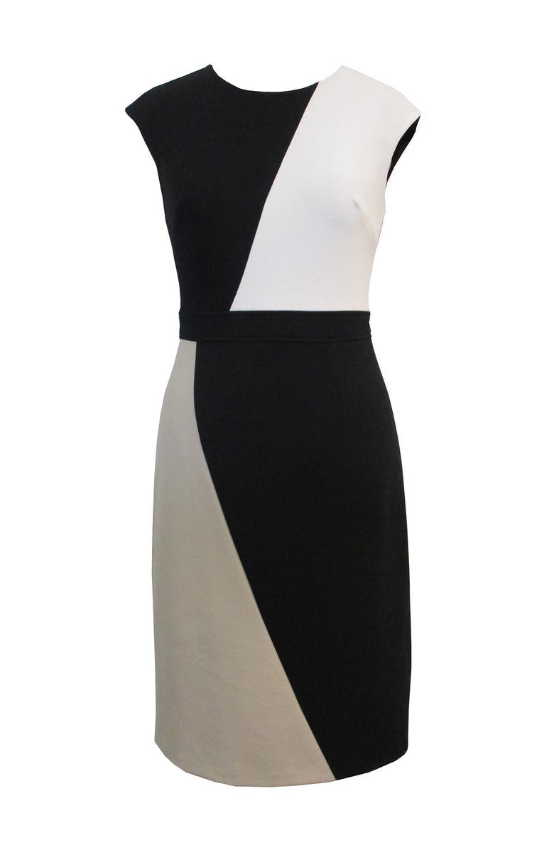 SANDRA DARREN Crepe Colorblock Dress, Main, color, 