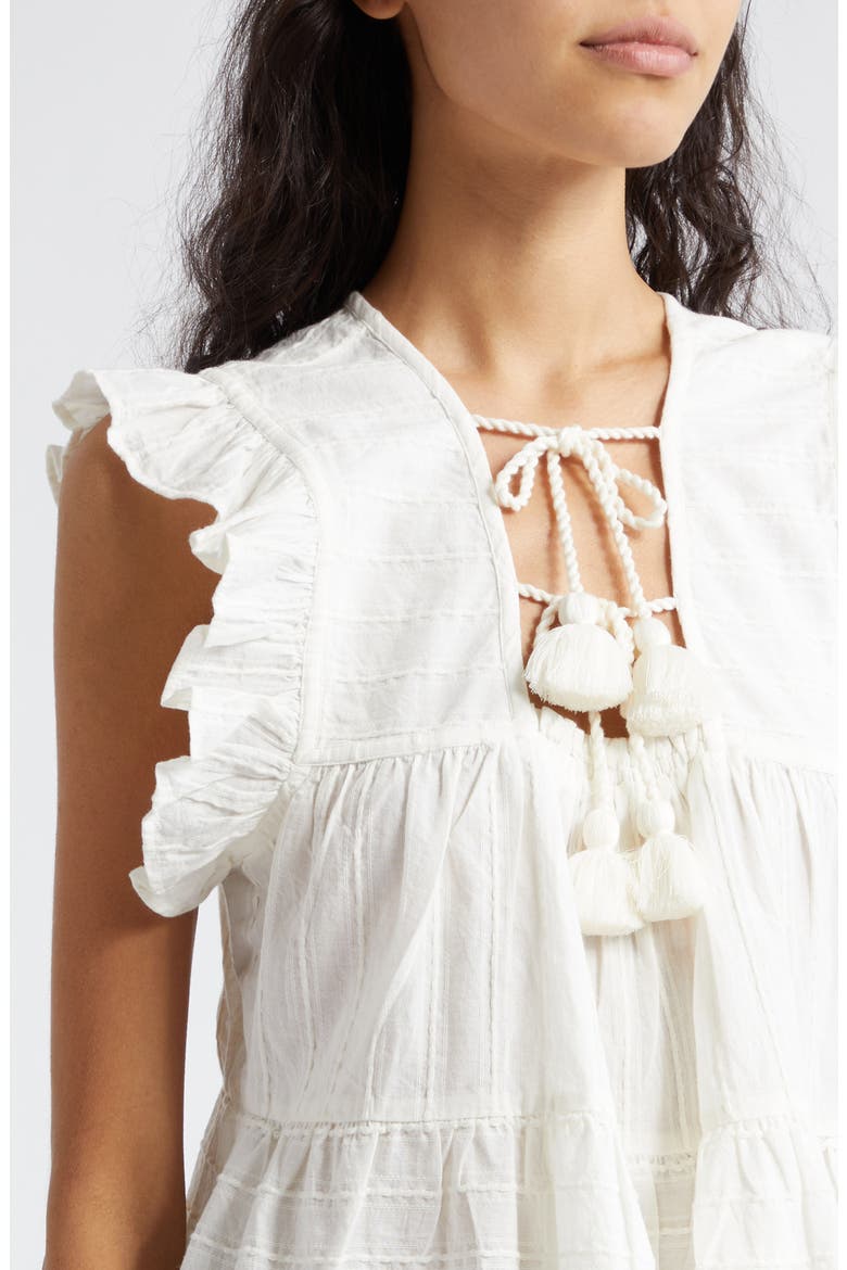 Chelsea Ruffle Cotton Blend Top, Alternate, color, CASABLANCA