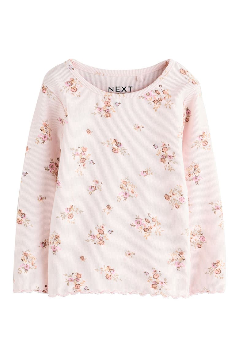 Kids' Ditsy Rib Long Sleeve Top, Main, color, PINK