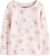 NEXT Kids' Ditsy Rib Long Sleeve Top