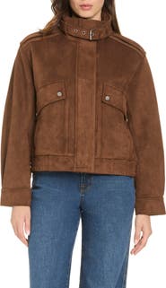 Sanctuary Mia Faux Suede Bomber Jacket