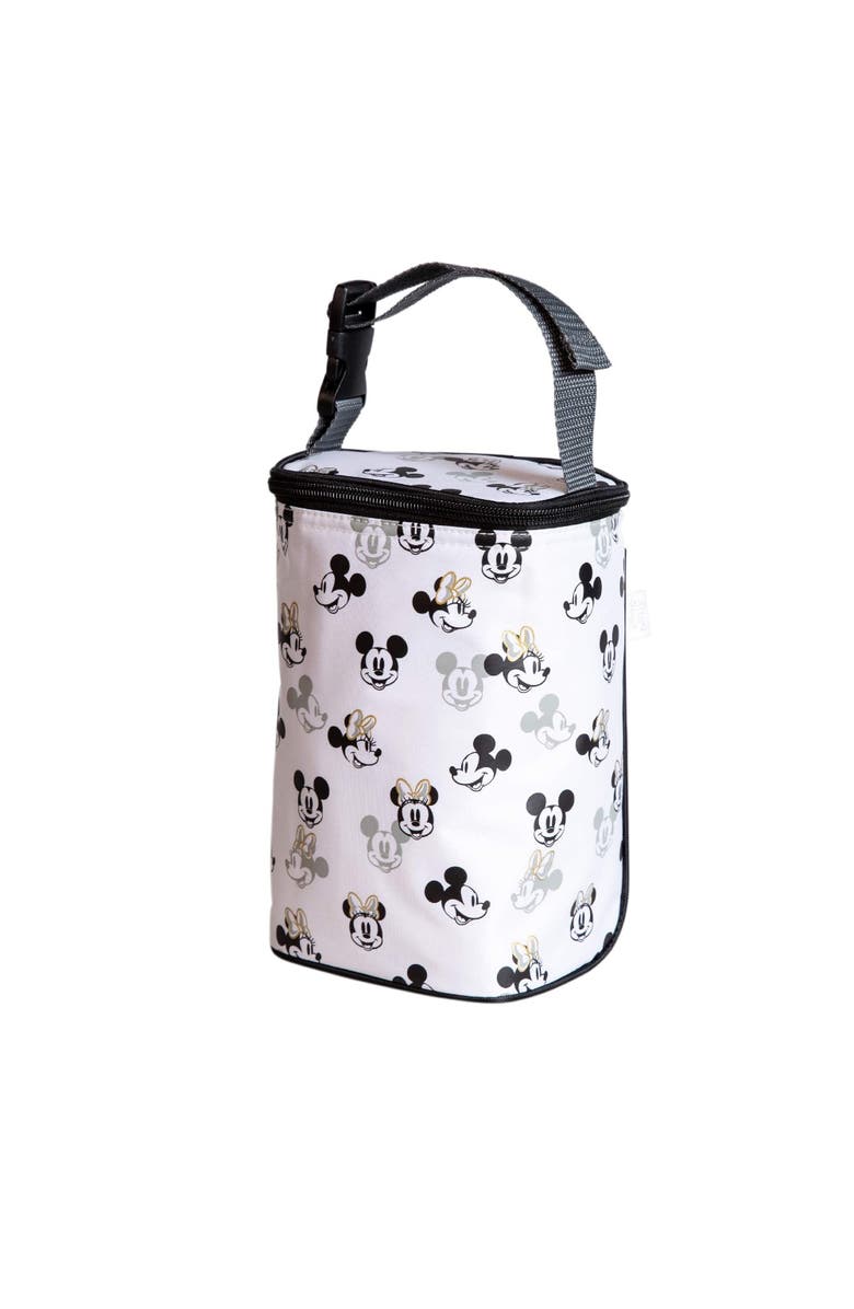 J.L. Childress Tall Two cool Breastmilk Cooler, Baby Bottle & Food Bag, Insulated & leak proof, Fits 2-4 Bottles Mickey Minnie Ivory, Main, color, Mickey Minnie Ivory