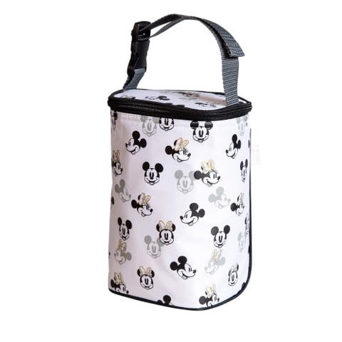 Tall Two cool Breastmilk Cooler, Baby Bottle & Food Bag, Insulated & leak proof, Fits 2-4 Bottles Mickey Minnie Ivory