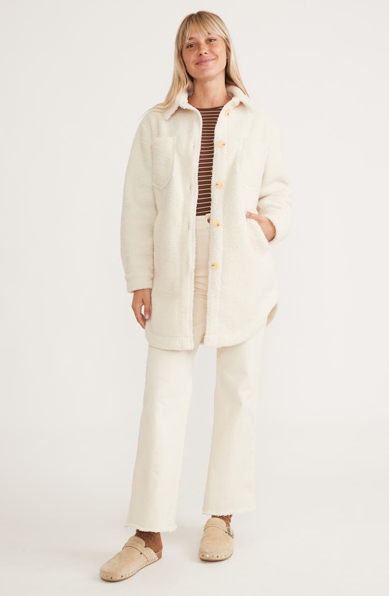 Marine Layer Bailey Longline High Pile Fleece Shirt Jacket, Alternate, color,