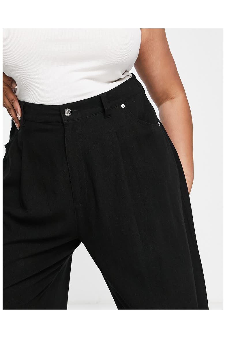 Curve High Waist Wide Leg Pants, Alternate, color, BLACK