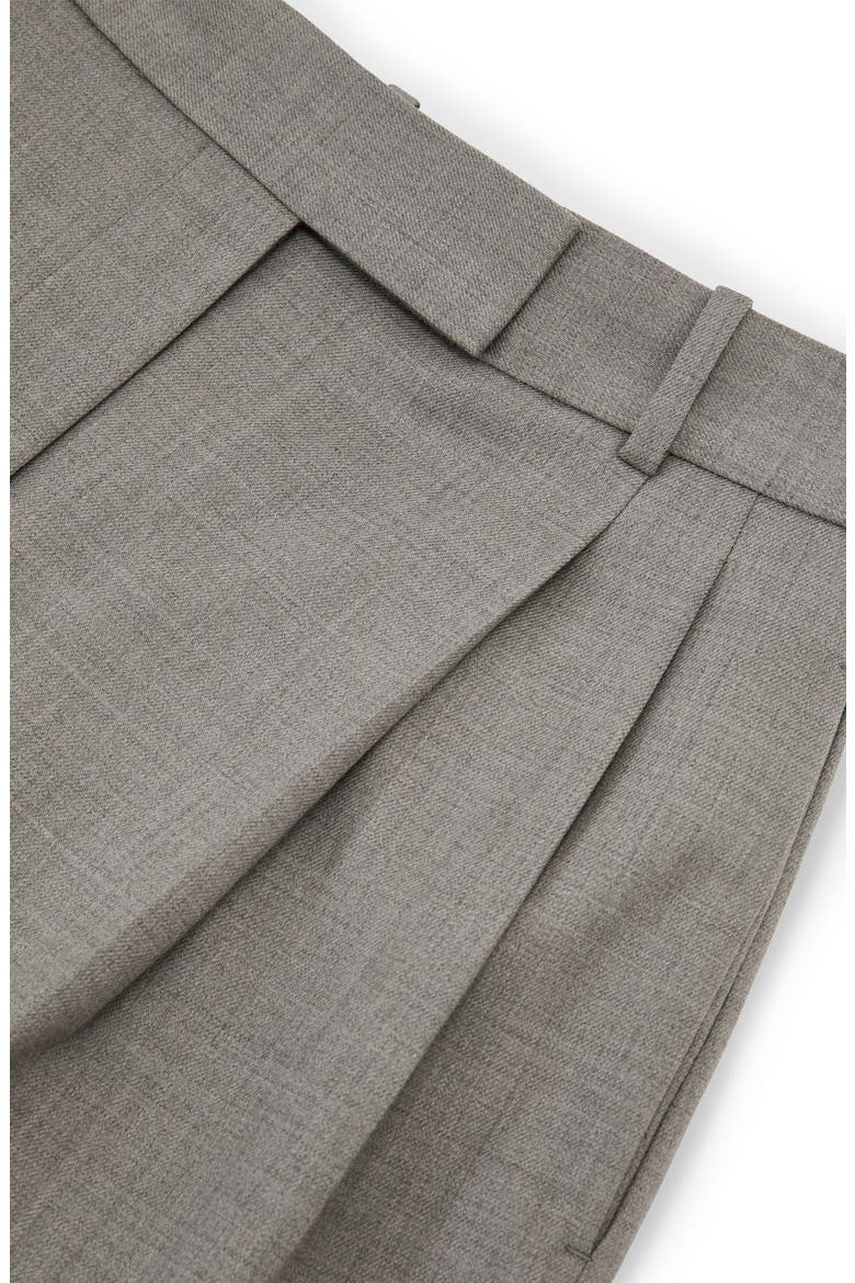 Darcy Pleated Wide Leg Wool Blend Trousers, Alternate, color, LIGHT GREY