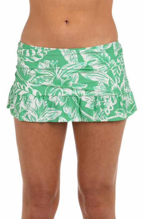La Blanca Batiki Ruffle Skirt Bikini Bottoms