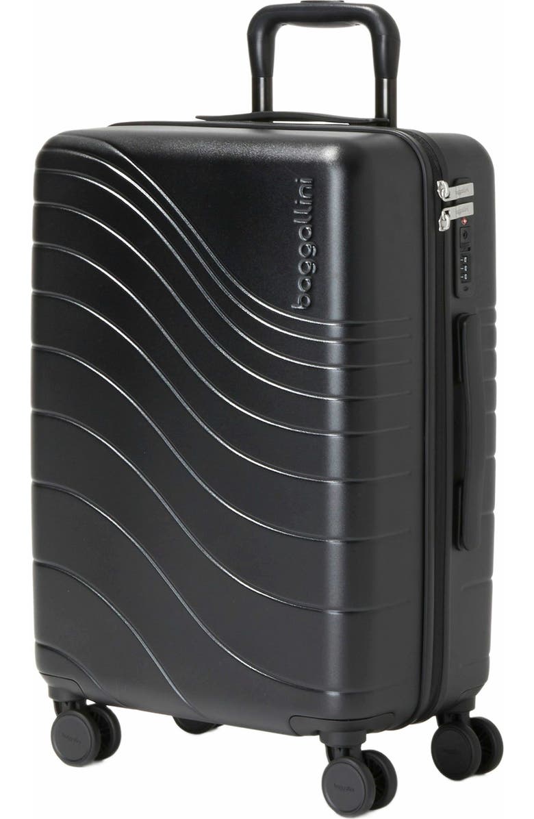 BAGGALLINI Set Wave 22 in. Wheel Hardside Carry-On Suitcase, Alternate, color, Black Hardside