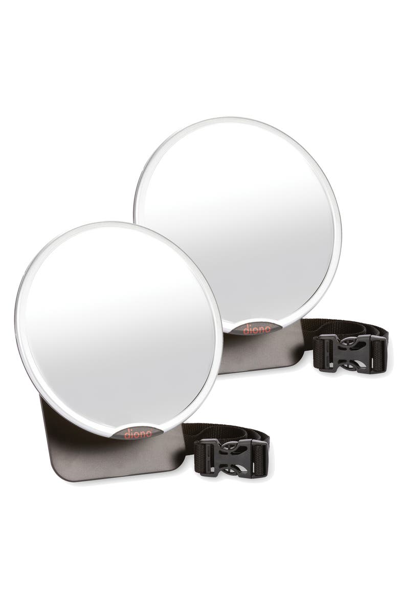 Set of 2 Easy View Adjustable Back Seat Mirrors, Main, color, SILVER