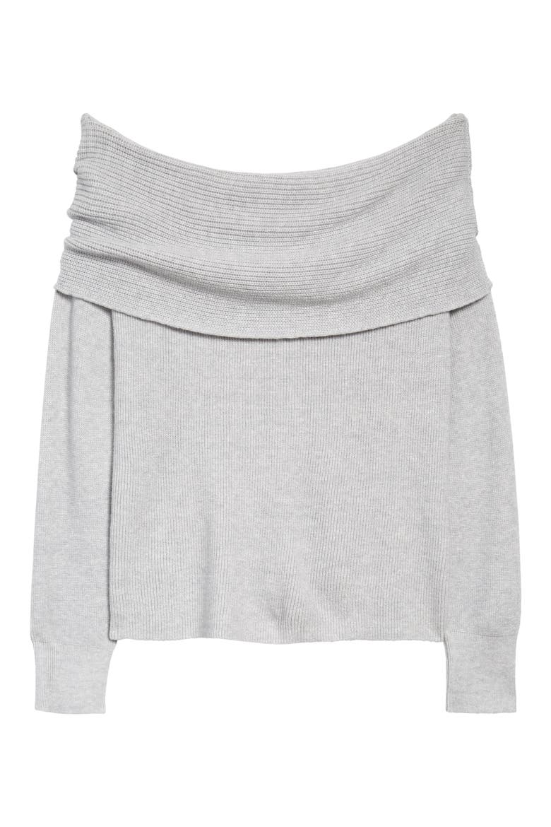 Off the Shoulder Sweater, Main, color, GREY LIGHT HEATHER