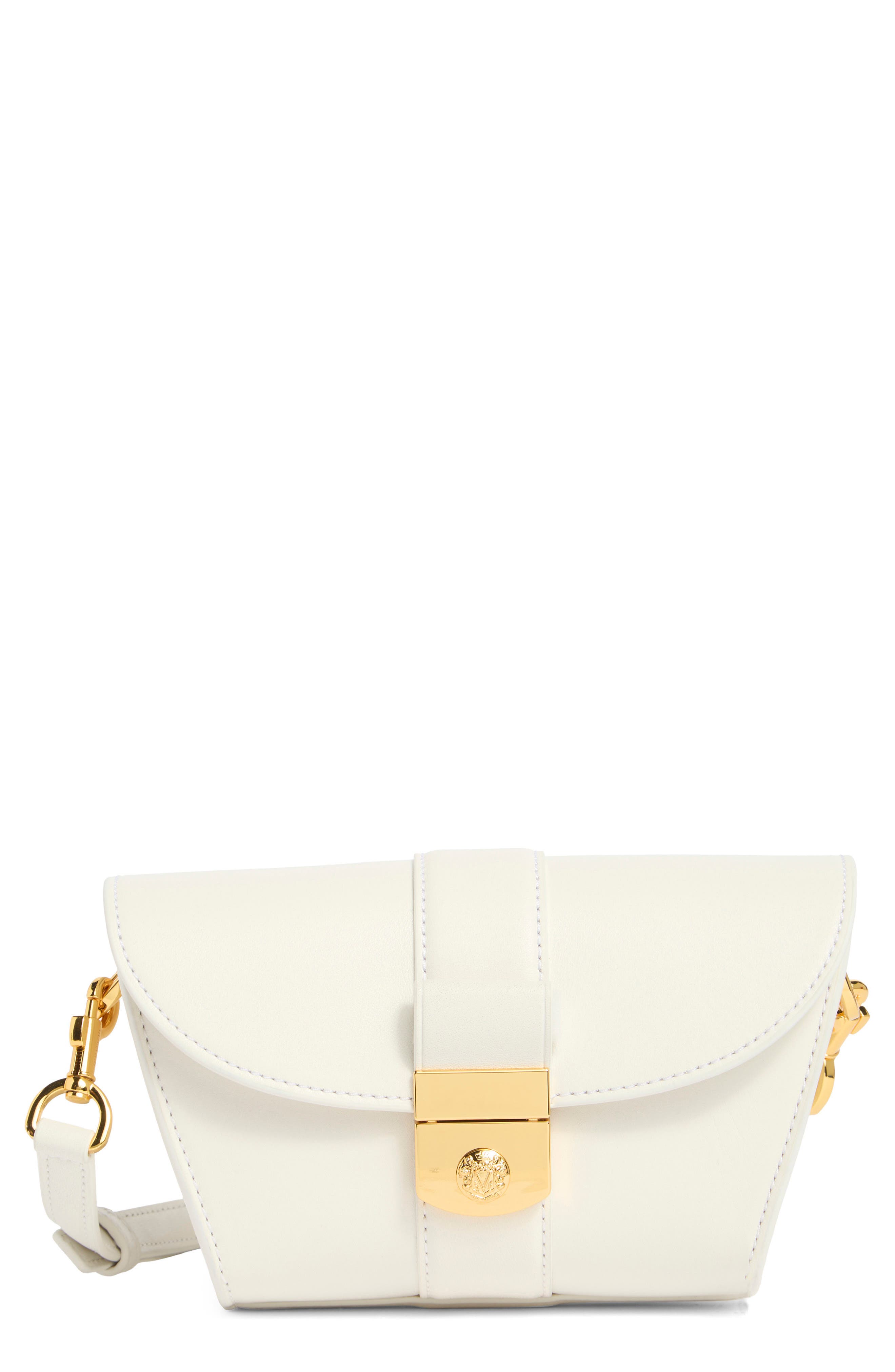 Veronica Beard Small Crest Lock Leather Trap Bag