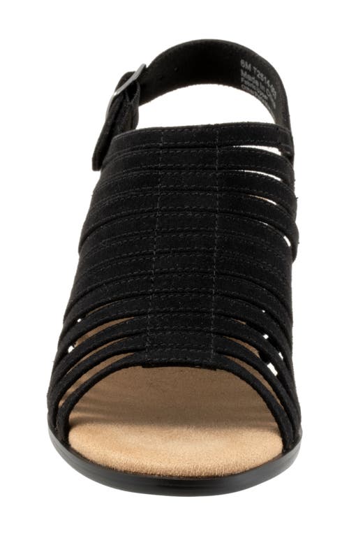 Trotters Midge Slingback Sandal In Black Suede