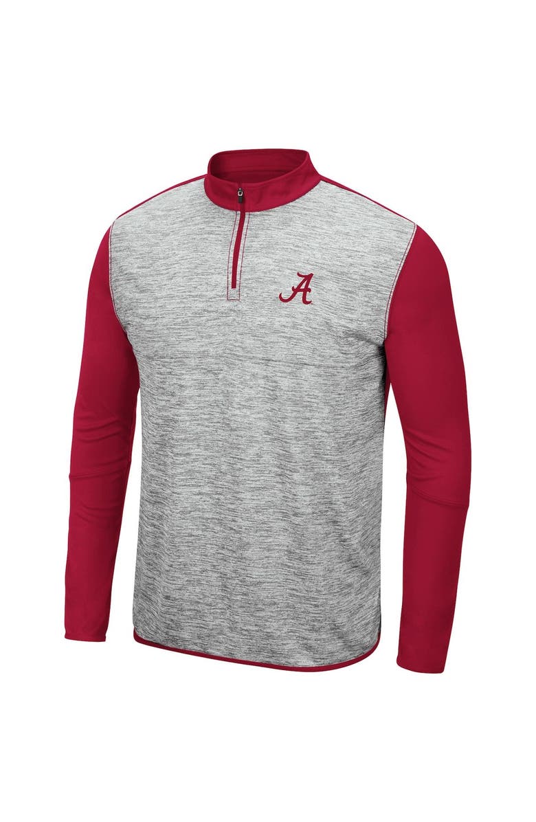 COLOSSEUM Men's Colosseum Heathered Gray/Crimson Alabama Crimson Tide Prospect Quarter-Zip Jacket, Alternate, color, Heather Gray
