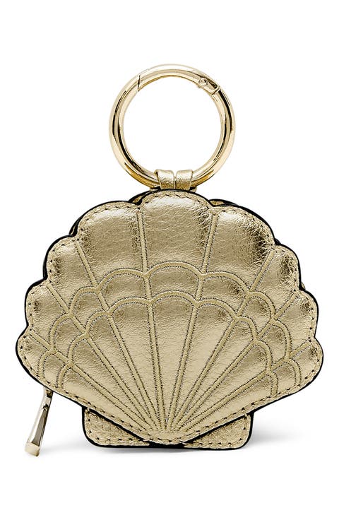 Seashell Metallic Leather Bag Charm