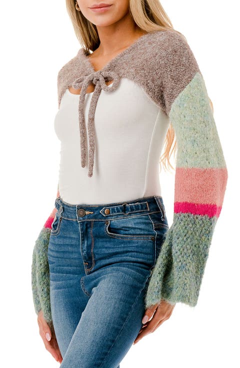 Colorblock Crocheted Bolero