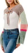 MARCUS ADLER Colorblock Crocheted Bolero