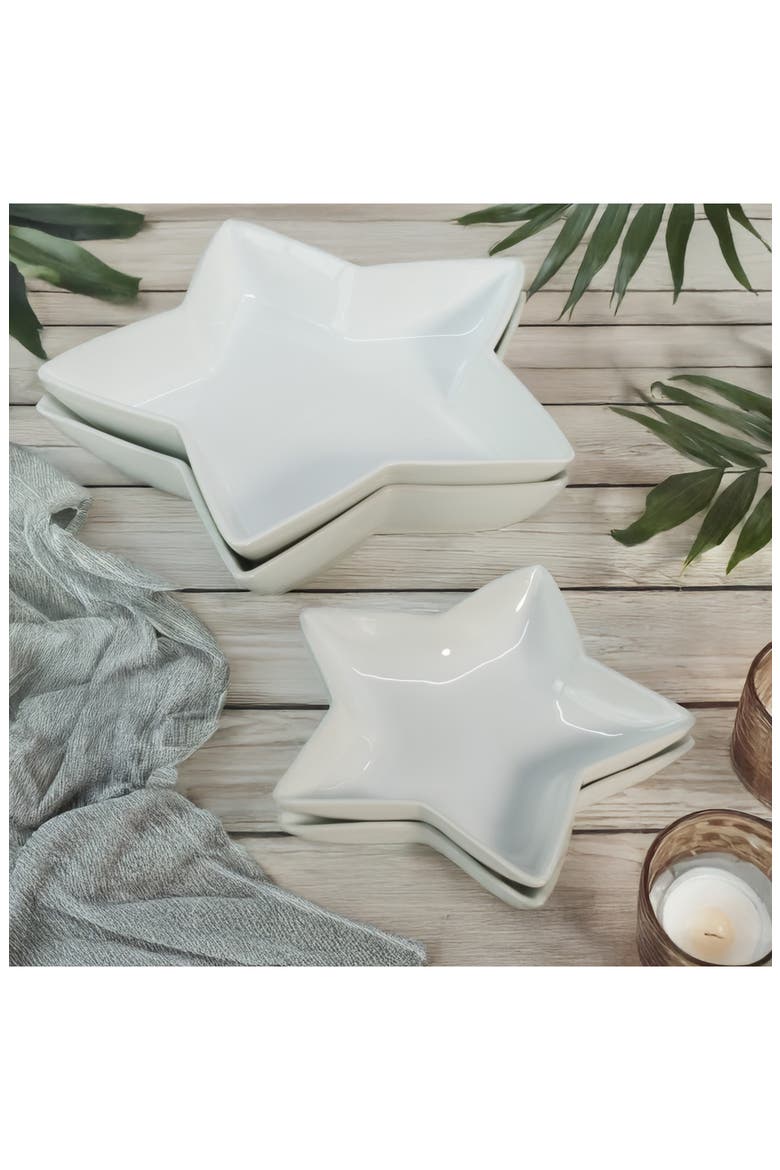 Assorted 4-Piece Star Bowls, Alternate, color, WHITE