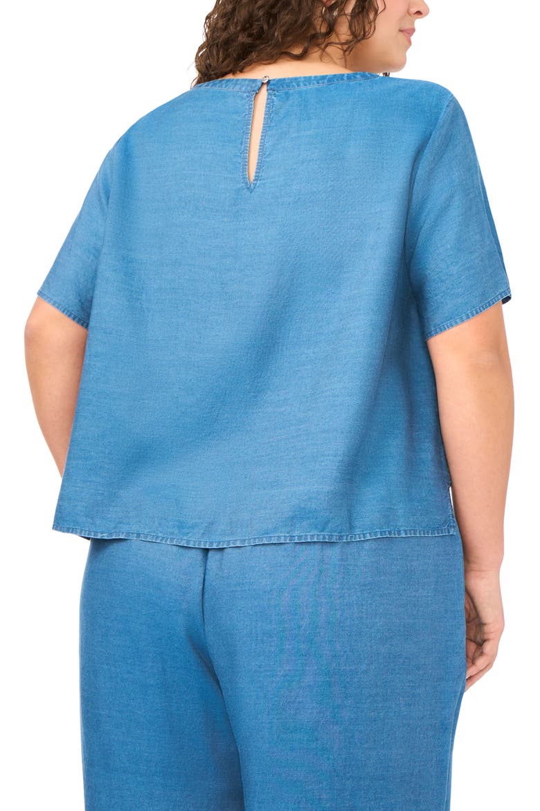 Bead Detail Chambray Top, Alternate, color, CHAMBRAY BLUE