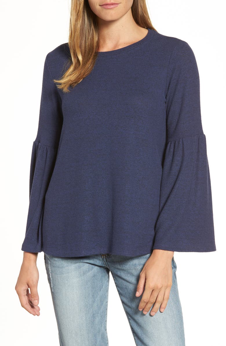 GIBSONLOOK Gibson Bell Sleeve Cozy Fleece Pullover, Main, color,