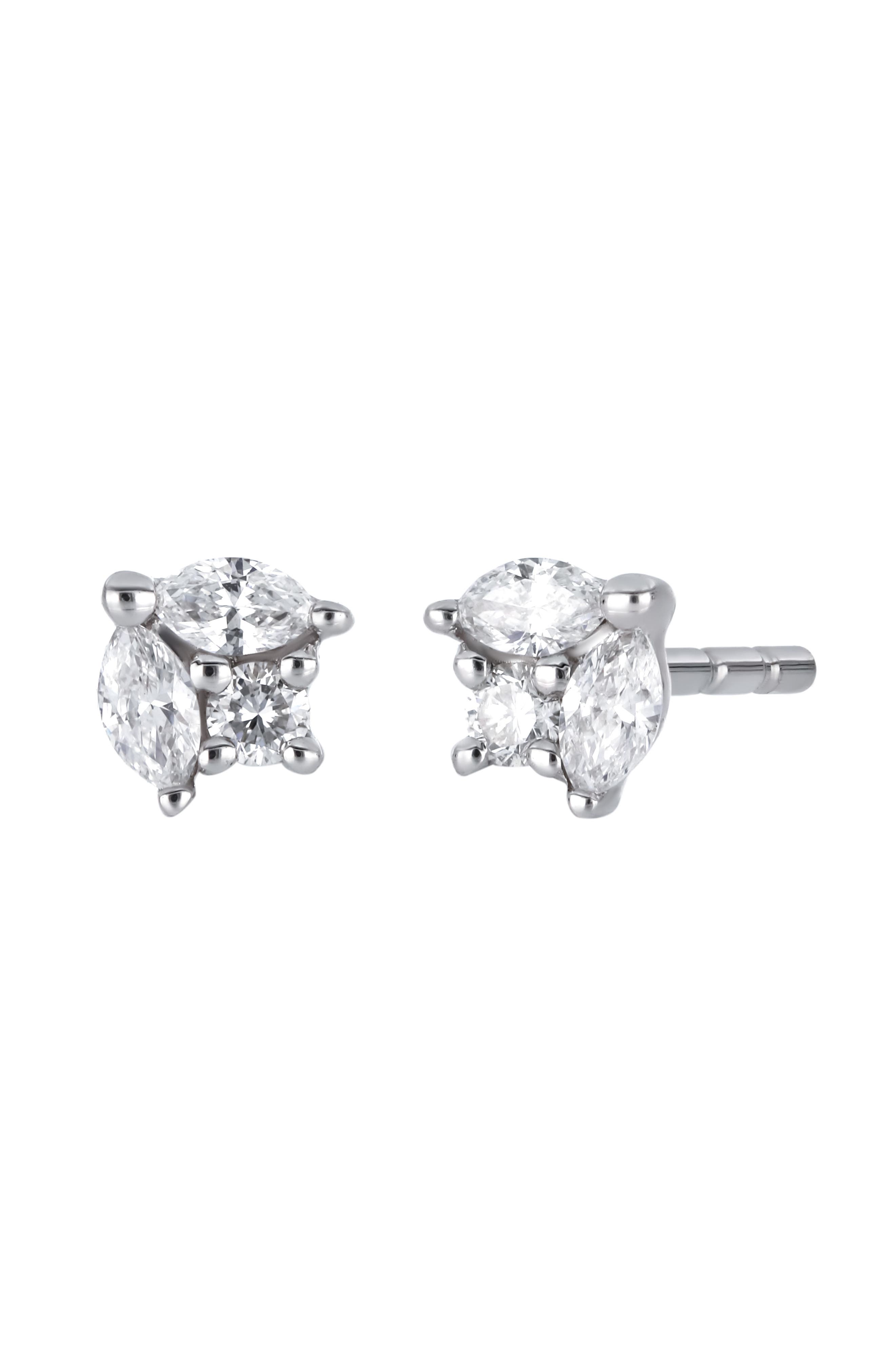 Bony Levy 18K White Gold Diamond Cluster Stud Earrings