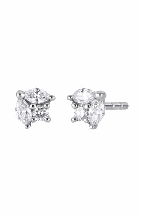 Bony Levy 18K White Gold Diamond Cluster Stud Earrings