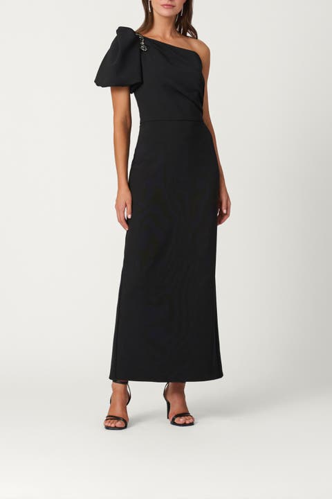 Midnight Embellished Crepe Perla Dress