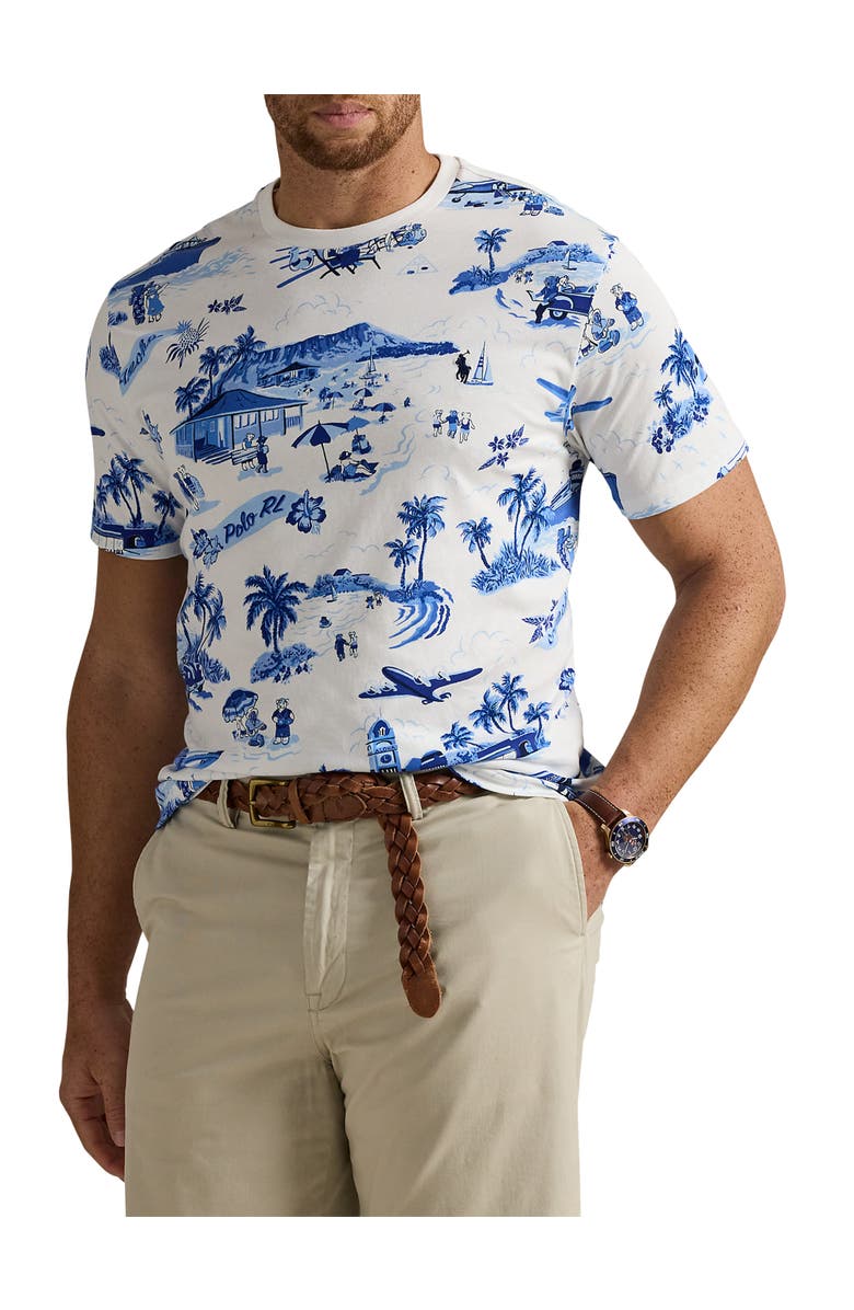 Polo Ralph Lauren Big & Tall Polo Bear Jersey T-Shirt, Main, color, Blue And White