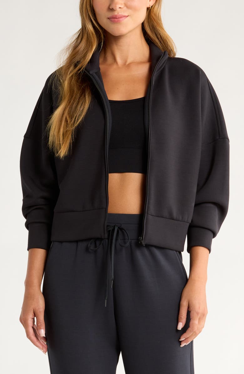 Zella Ultra Luxe Boxy Jacket, Main, color, Black