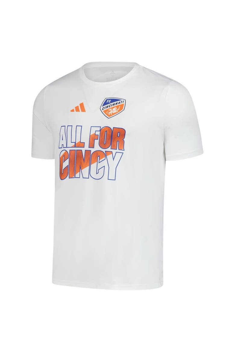 Men's adidas  White FC Cincinnati 2025 Jersey Hook AEROREADY T-Shirt, Alternate, color, White