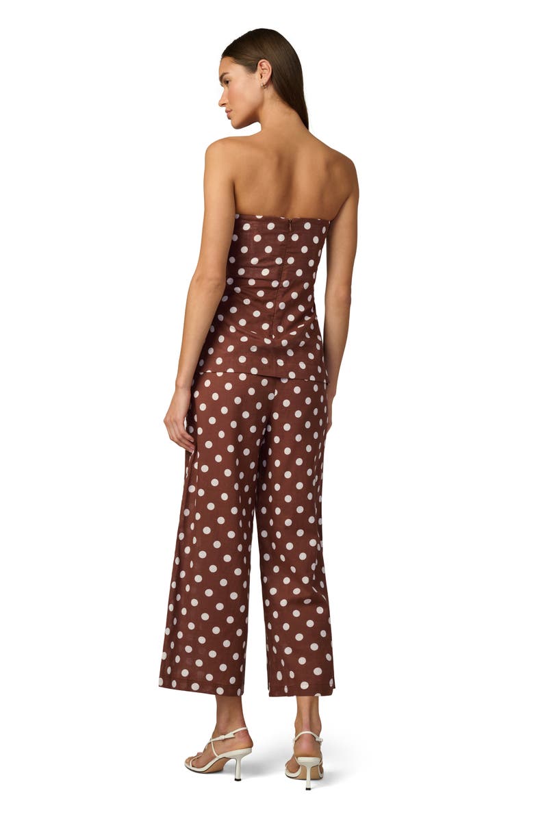 Joe's The Mariel Linen & Cotton Crop Wide Leg Pants, Alternate, color, Chocolate/Ecru Dot