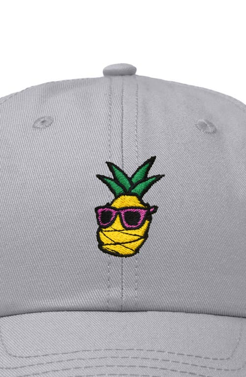 Dalix Pineapple Embroidered Dad Hat In Gray
