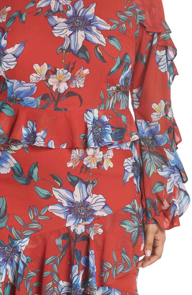 Cooper St Floral Asymmetrical Dress, Alternate, color,