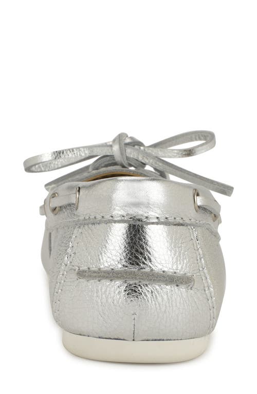 Shop Nine West Yacht Boat Shoe In Silver