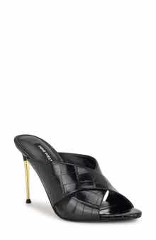 Nine West Sancie Croc Embossed Stiletto Sandal