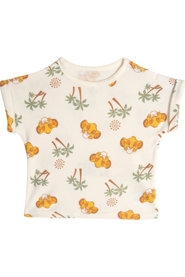 Lion King Simba French Terry 2-Piece T-Shirt and Shorts Set, Alternate, color, Simba Cream Sage