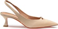 Santoni Women's Suede Leather Mid-Heel Slingback