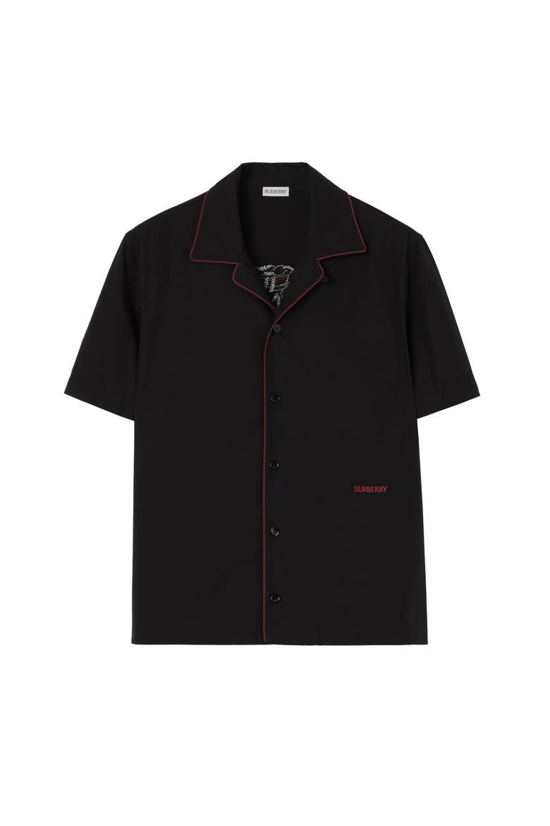Relaxed Fit Knight Heart Cotton Shirt, Main, color, Black