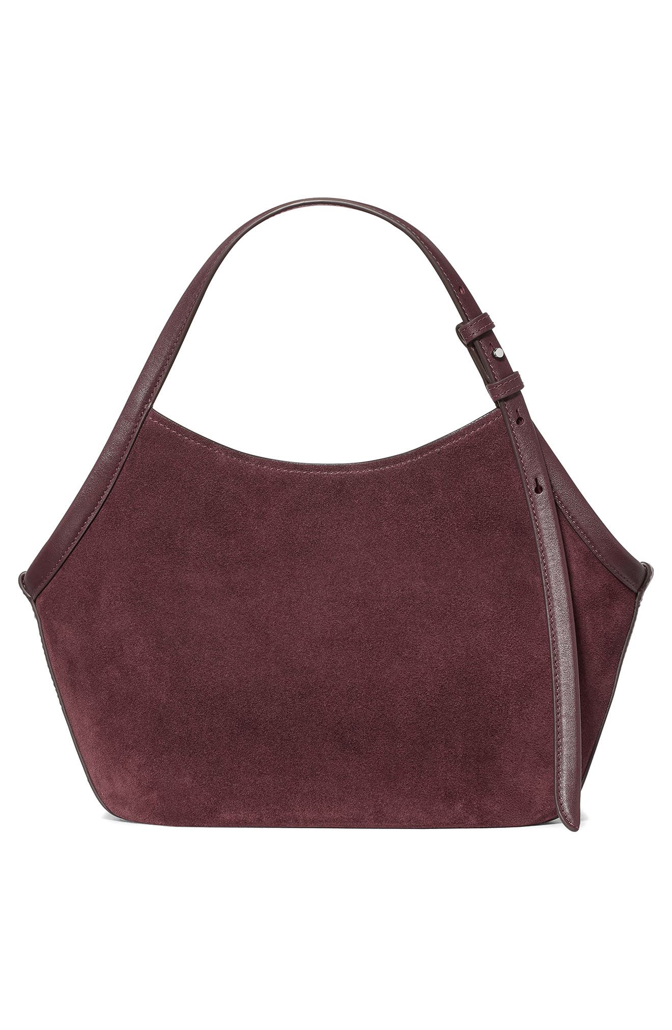 Small Deco Suede Tulip Tote, Alternate, color, BLACKBERRY JAM