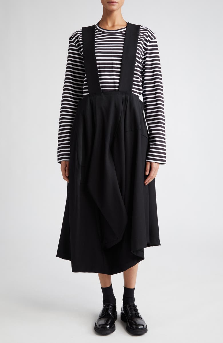 Comme des Garçons Comme des Garçons Wool Gabardine Pinafore Dress, Main, color, 