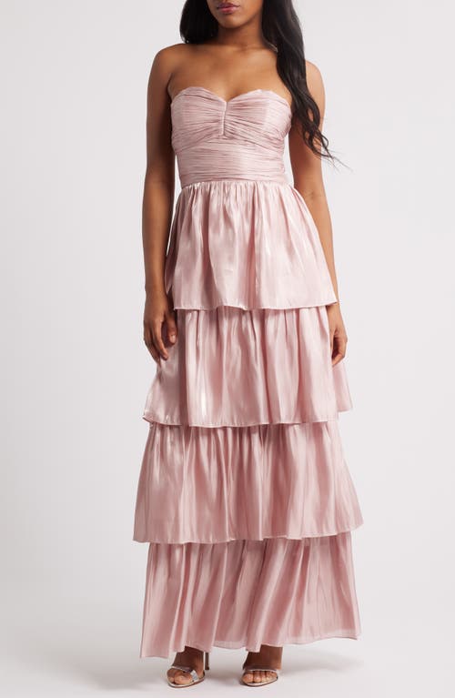 LULUS LULUS BELLA STRAPLESS TIERED GOWN